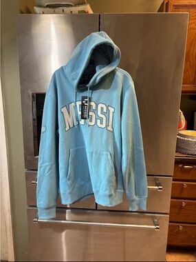 NWT MESSI Light Blue Pullover Hoodie for Men